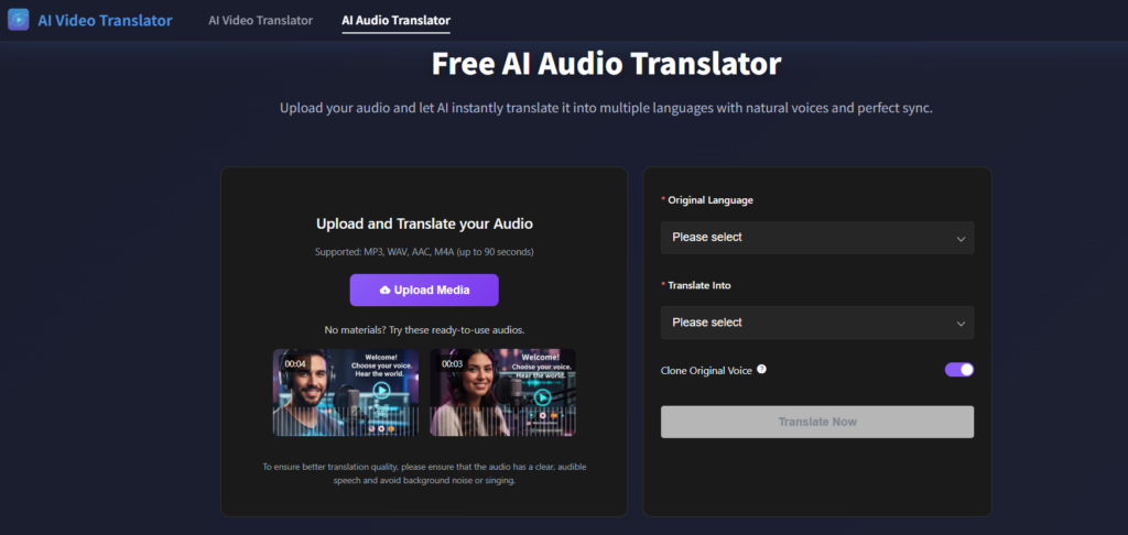 how to translate spanish audio to english
