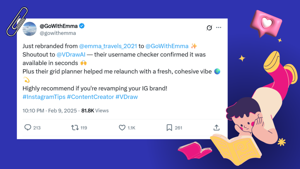 Real-World Use Case for using VDraw‘s Instagram Username Checker