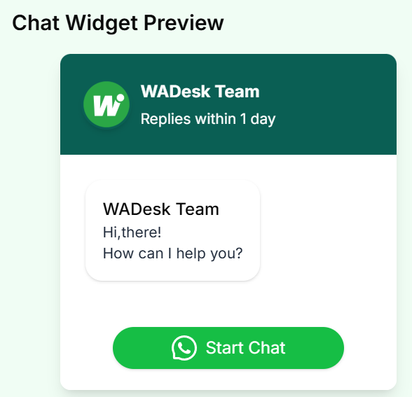 WhatsApp Widget Preview