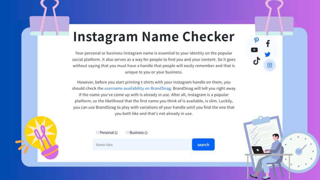BrandSnag's Instagram username checker-VDraw