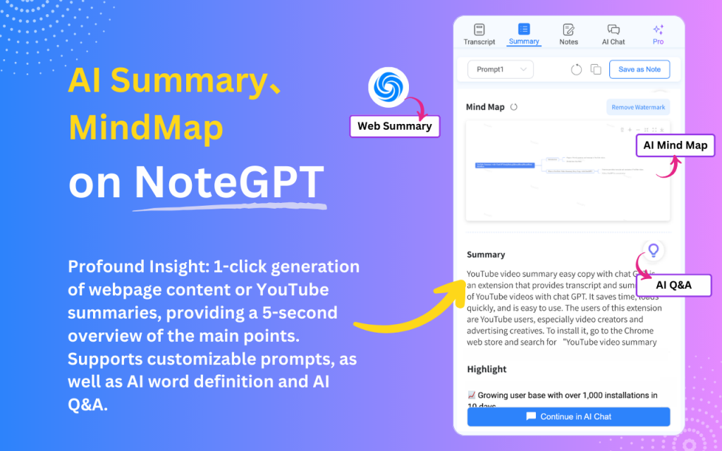 How to Use ChatGPT to Get YouTube Video Summaries and Highlights - NoteGPT