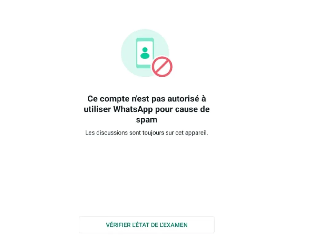 Ce compte n'est pas autorisé à utiliser WhatsApp