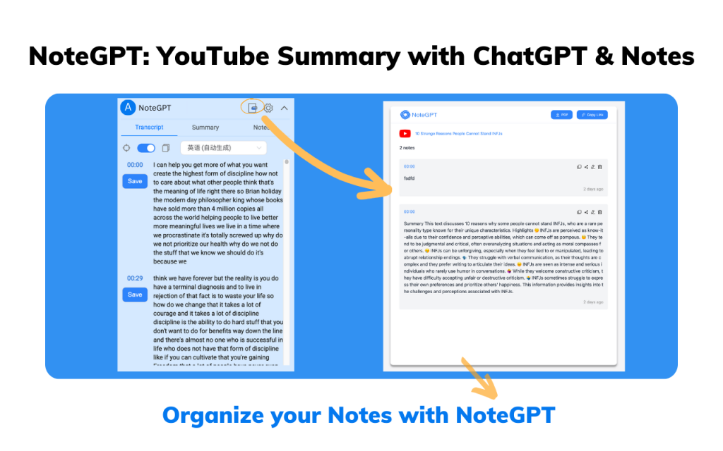 Organize your video note with NoteGPT - NoteGPT