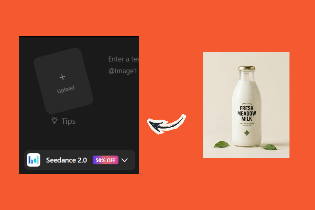 Upload product images in the Seedance 2.0 dashboard