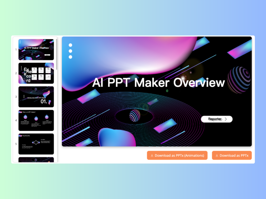 4. Download Your Presentation - AIPPTMaker.ai