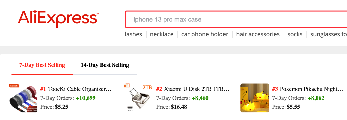 best-selling products on AliExpress