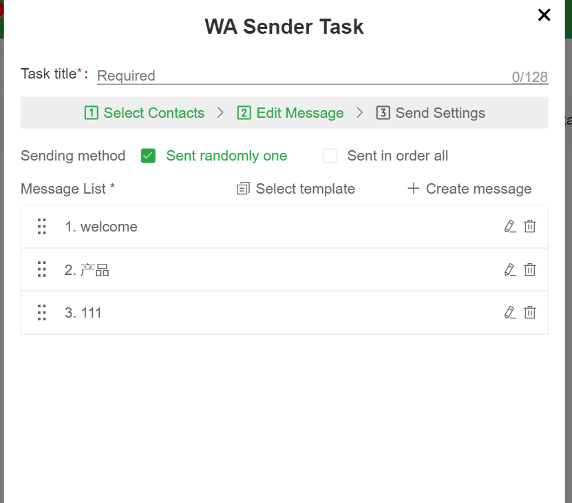 how do you chose your message template
