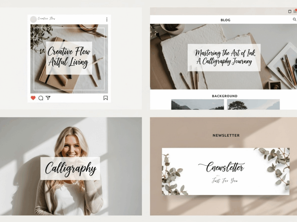 Free Calligraphy font generator used for social media and blog branding