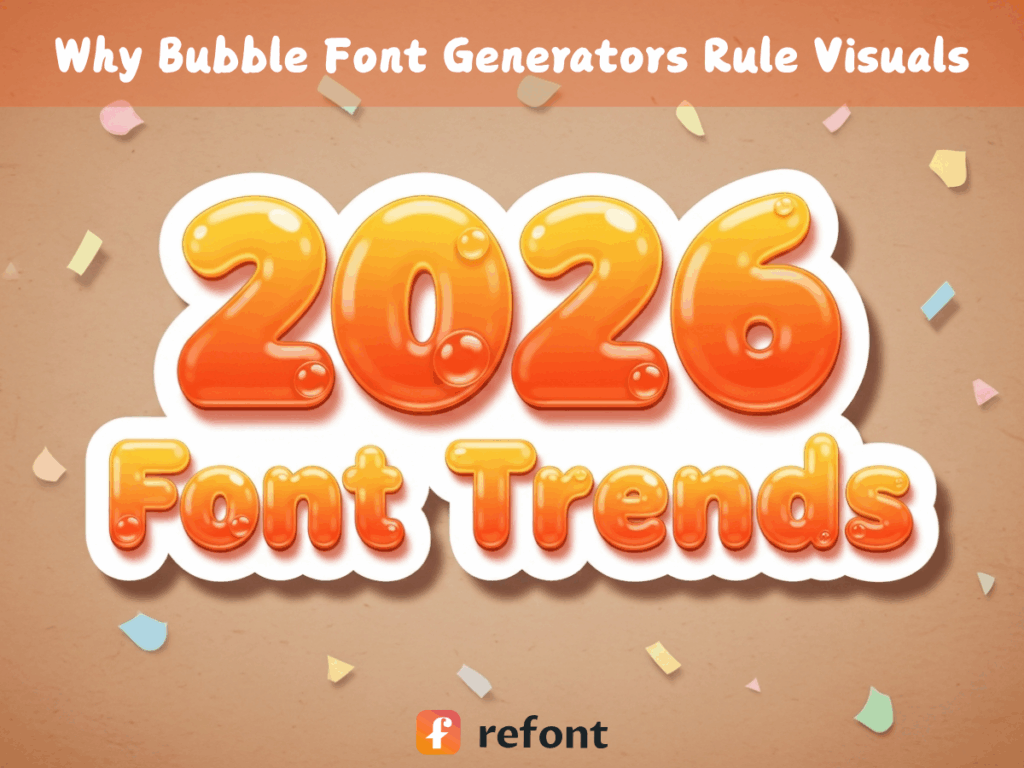 Warm handcrafted 3D bubble font on kraft paper.