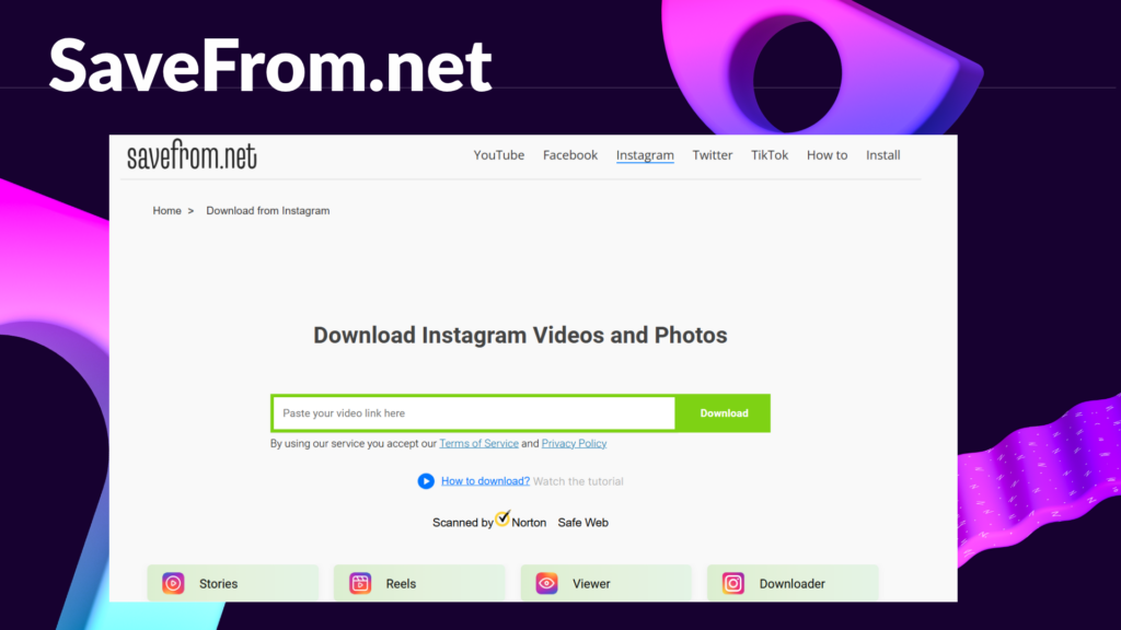SaveFrom.net's Instagram Video Downloader