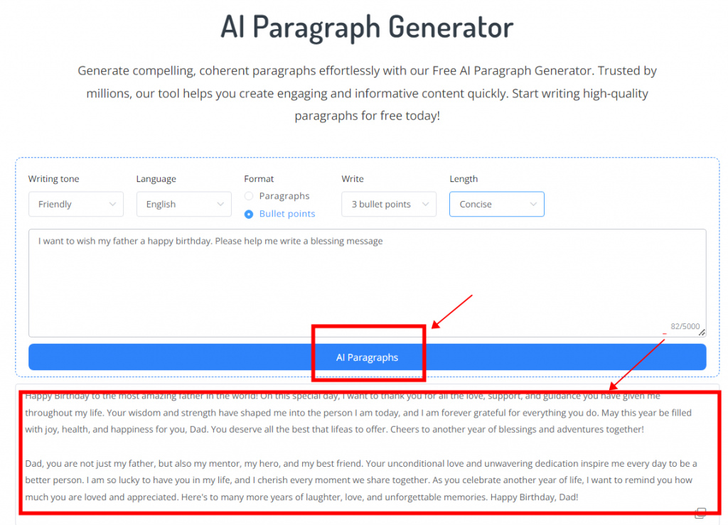 Step 4: Generate and Edit Your Paragraph