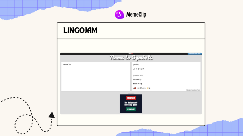 LingoJam's Name Into Symbols - MemeClip