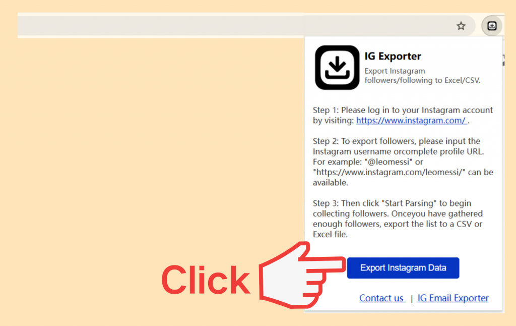 ig follower export tool