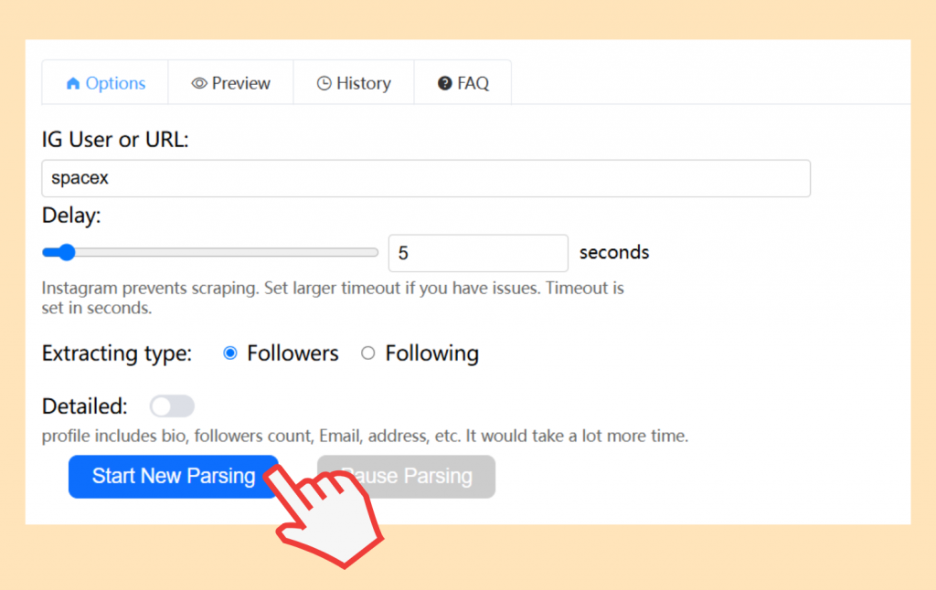 ig follower export tool