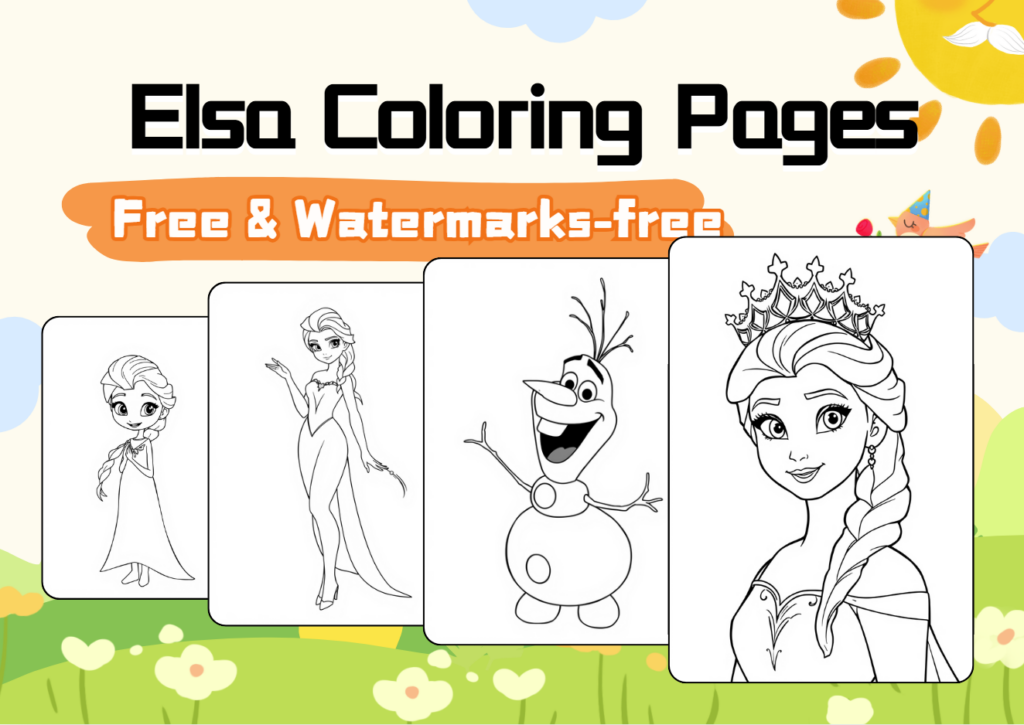 Elsa Coloring pages free printable & no watermarks