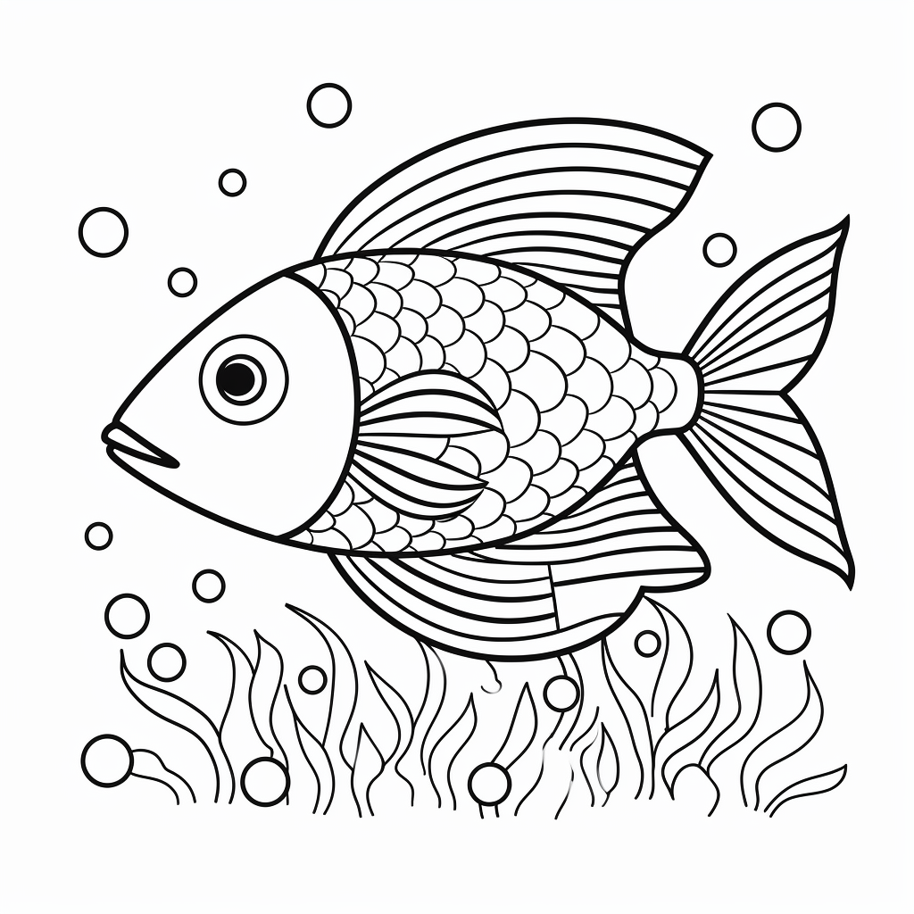 Fish in the sea coloring page