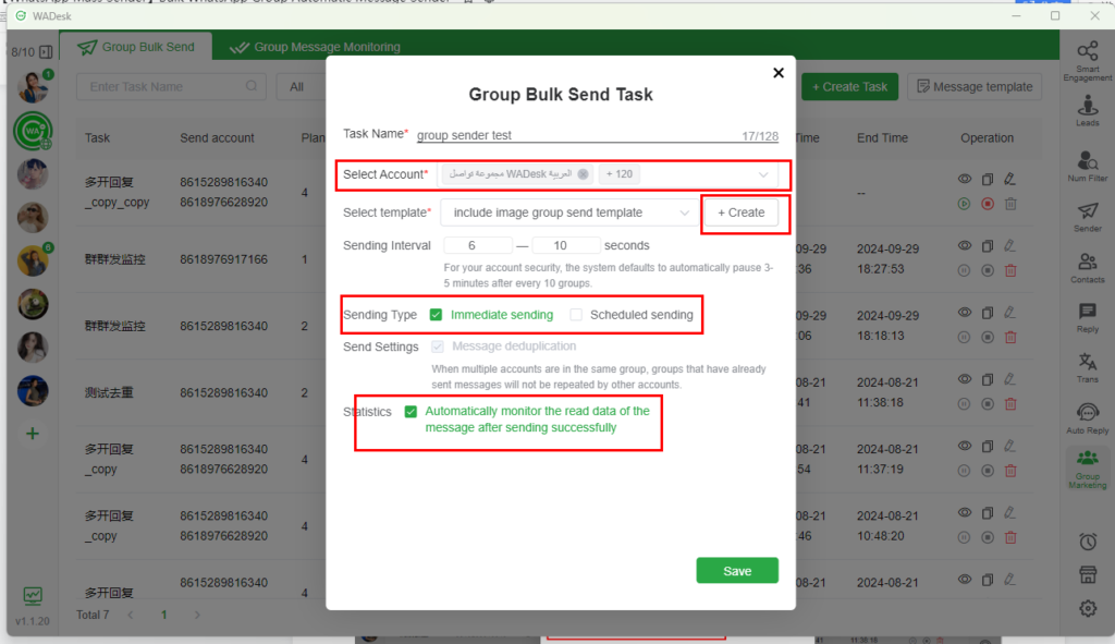 The data statistics option. 