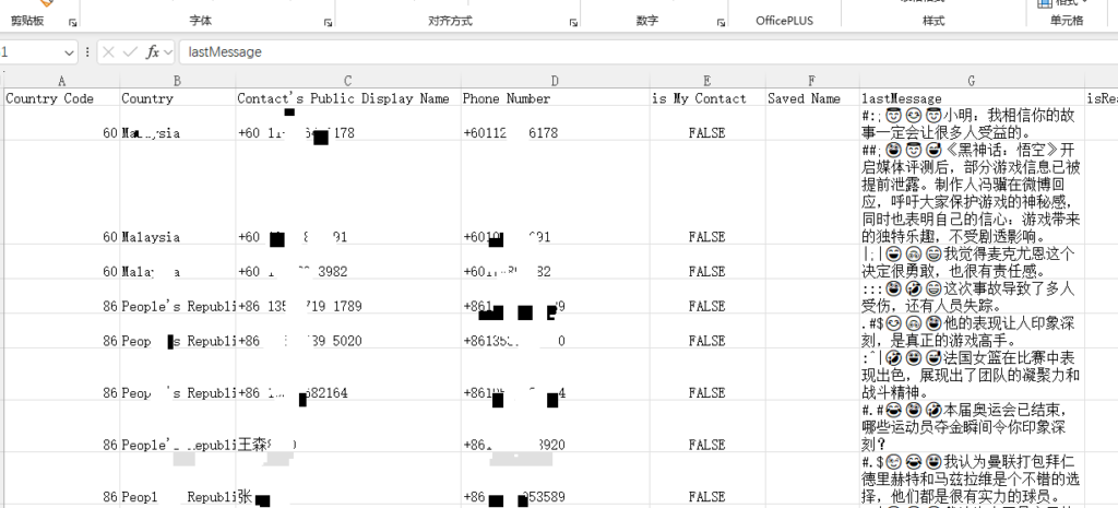 Export excel content. 