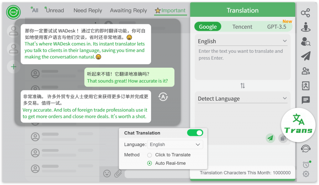 Real-time automatic translation