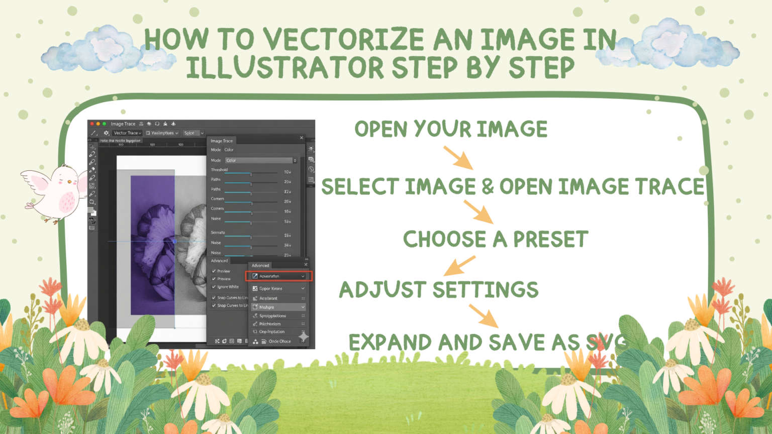How to Vectorize an Image in Illustrator & Faster Option