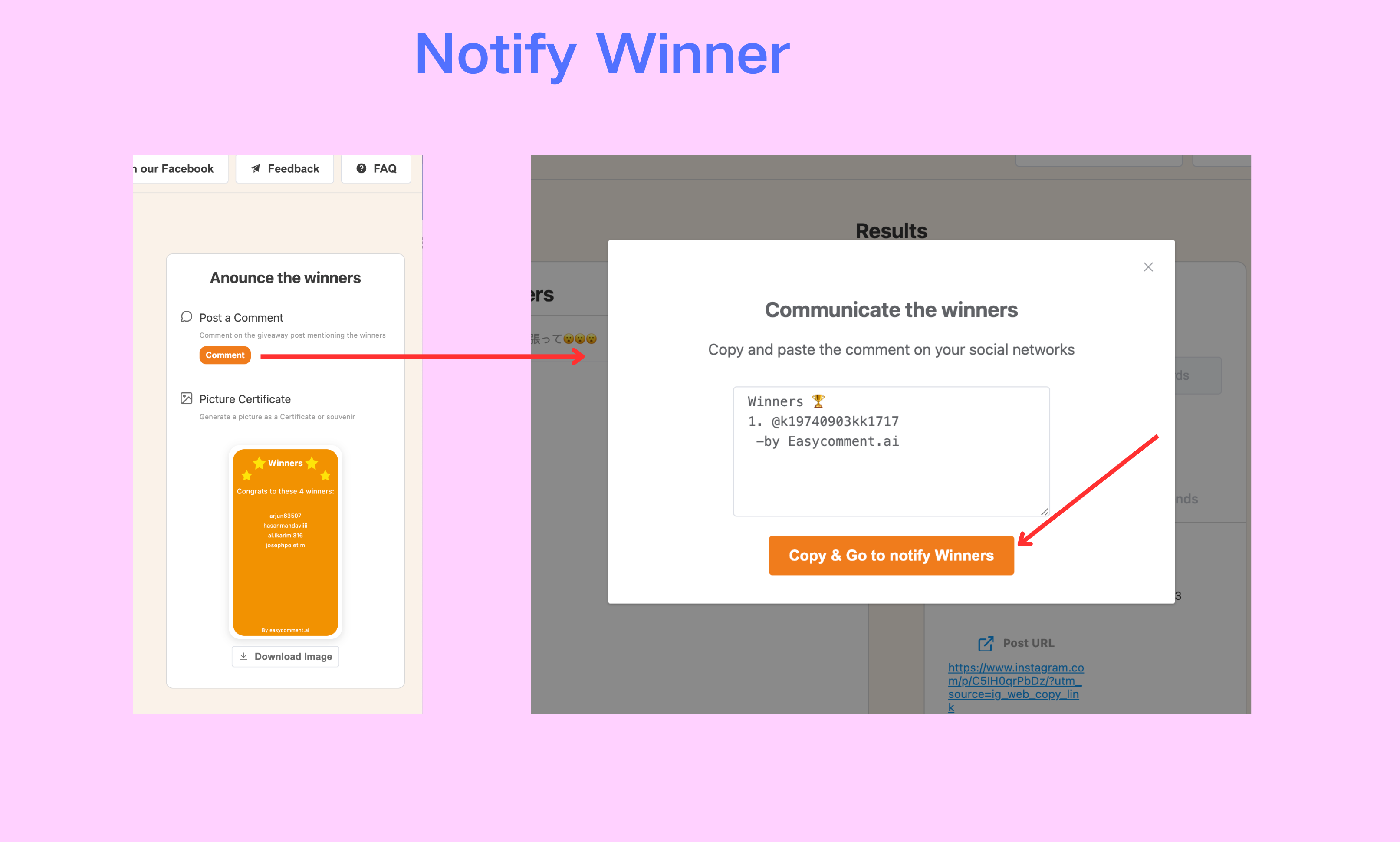 Step 6:  Notify Winners 