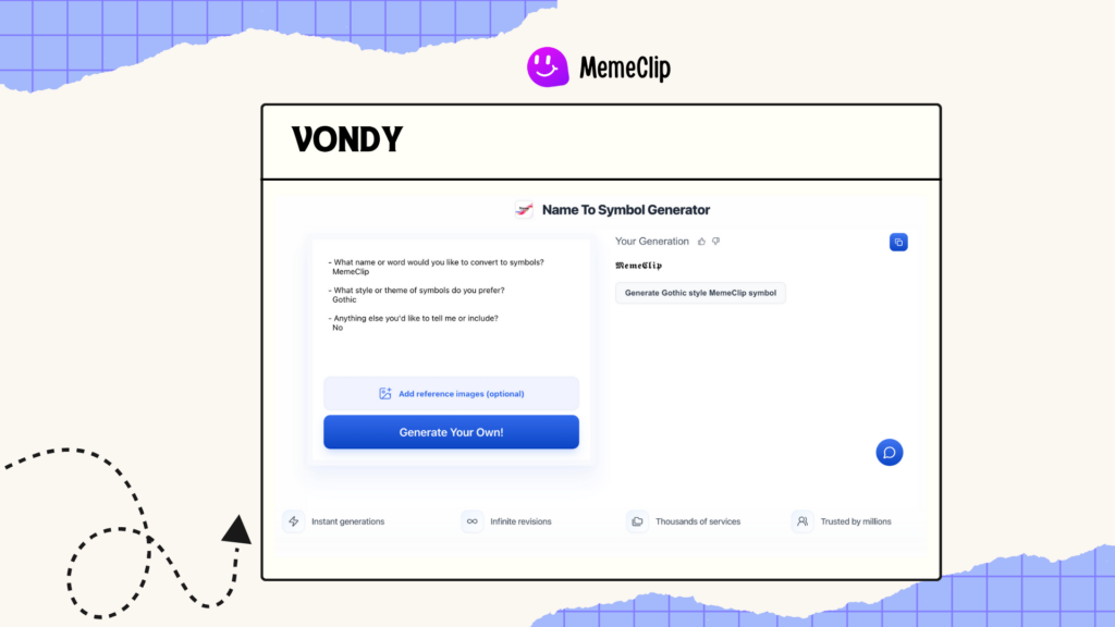 Vondy's Name Into Symbols - MemeClip