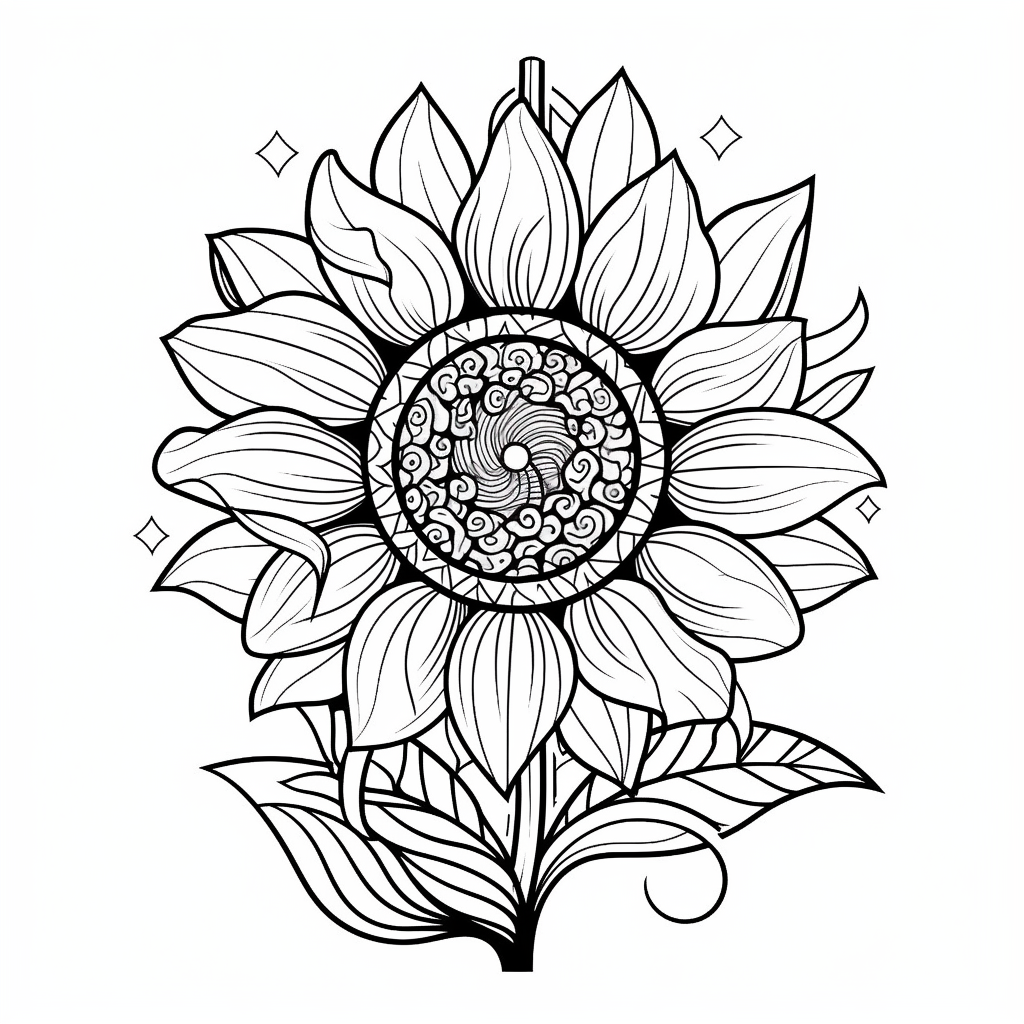 sunflower coloring page