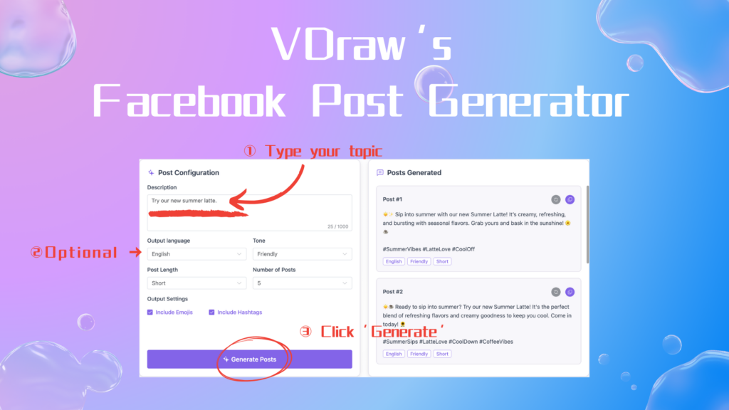 Overview of VDraw’s Facebook Post Generator