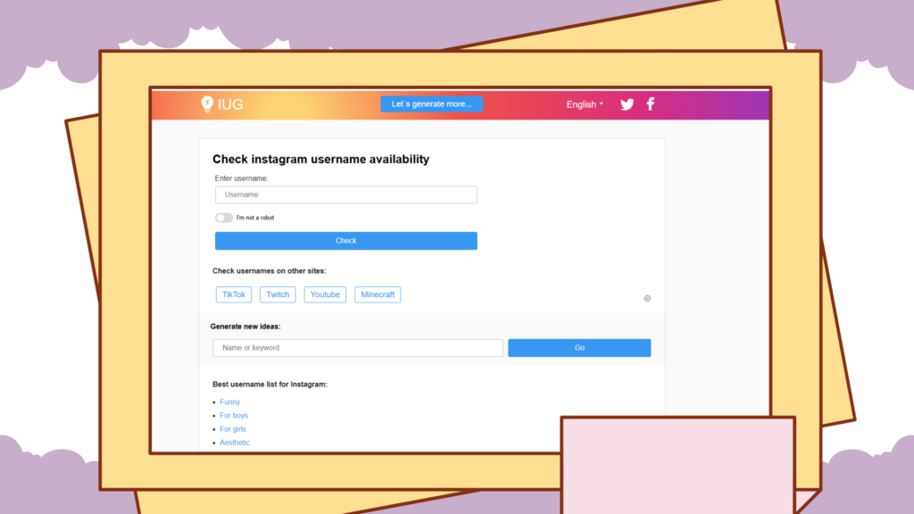 IUG's Instagram username checker-VDraw