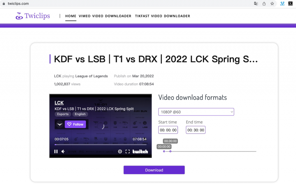 download Twitch videos