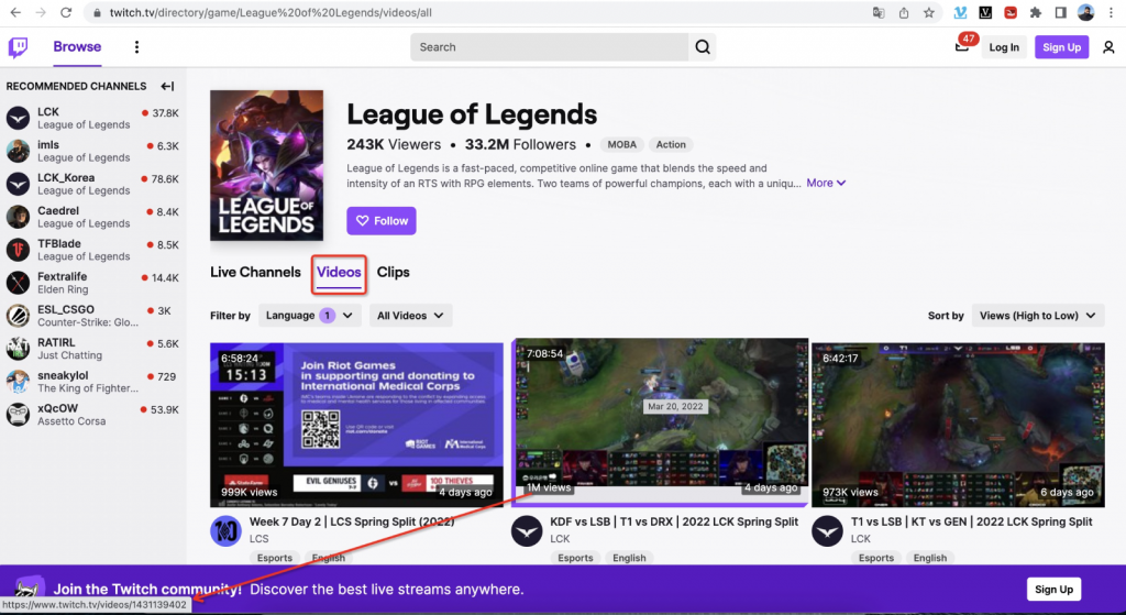 download Twitch videos