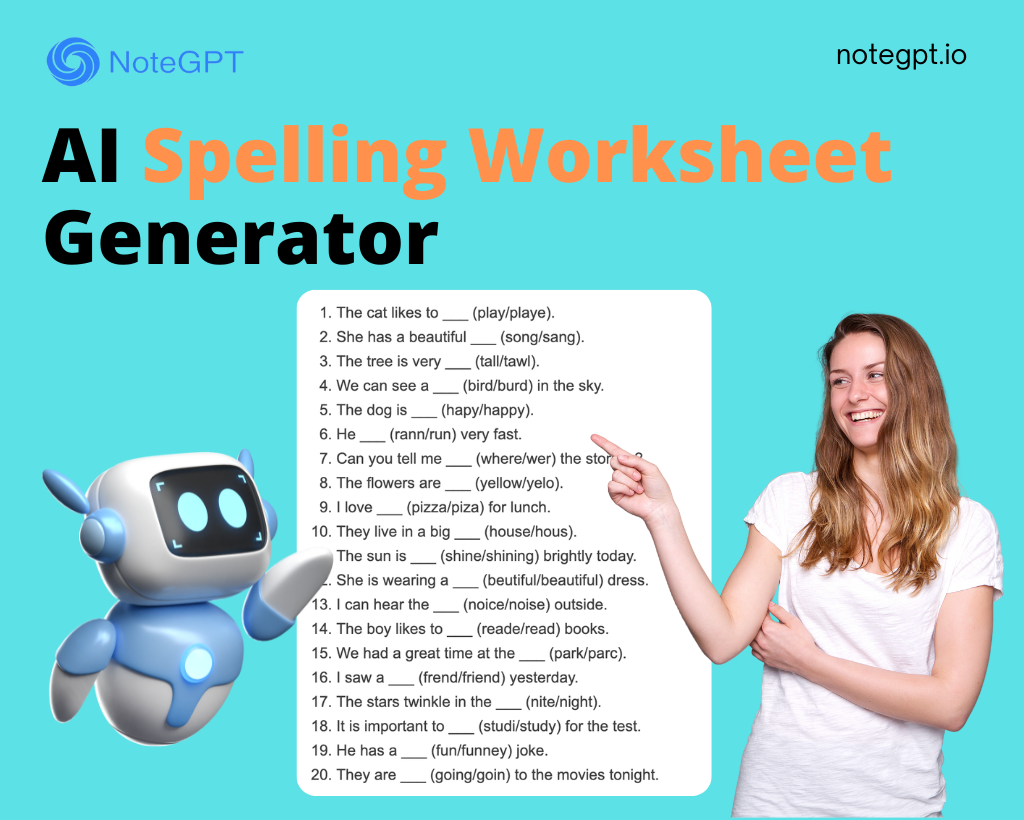AI Spelling Worksheet Generator - Free Online, No Sign-up