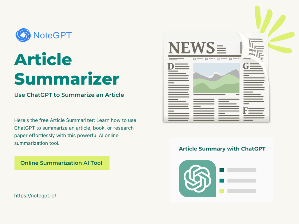 Article Summarizer - Use ChatGPT to Summarize an Article - NoteGPT