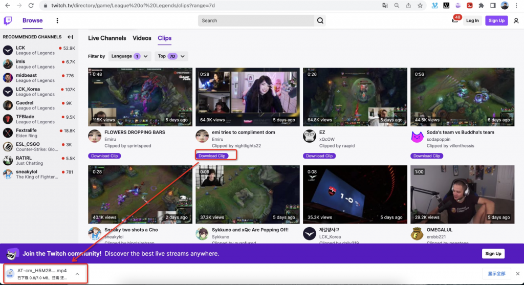 download Twitch videos