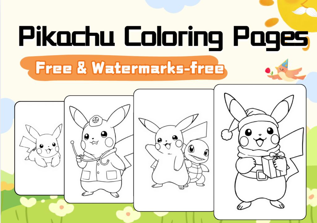 Pikachu coloring pages free printable without Watermarks