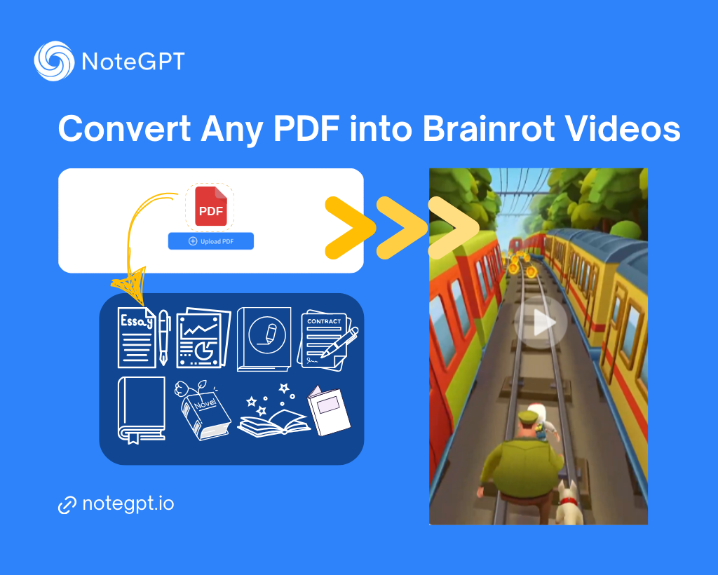 Convert Any PDF into Brainrot Videos - NoteGPT