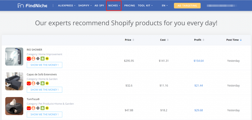 Dropshipping Niches finder - FineNiche