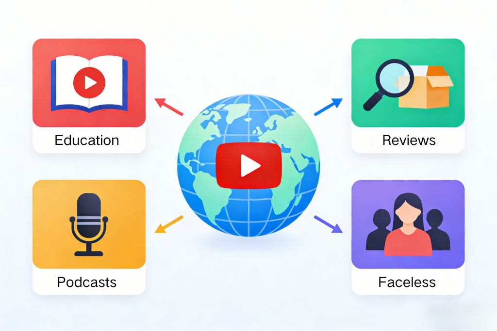 Four creator types reaching global audiences via translation.