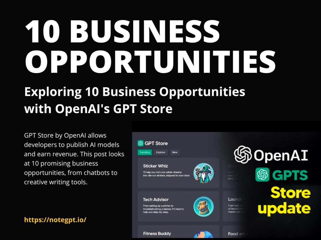Exploring 10 Business Opportunities with OpenAI's GPT Store - NoteGPT