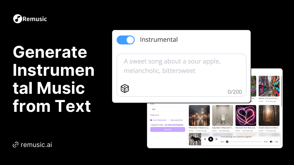 Generate Instrumental Music from Text - Remusic