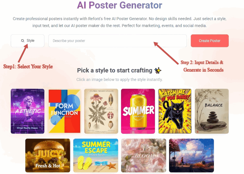 Step-by-step online poster design workflow