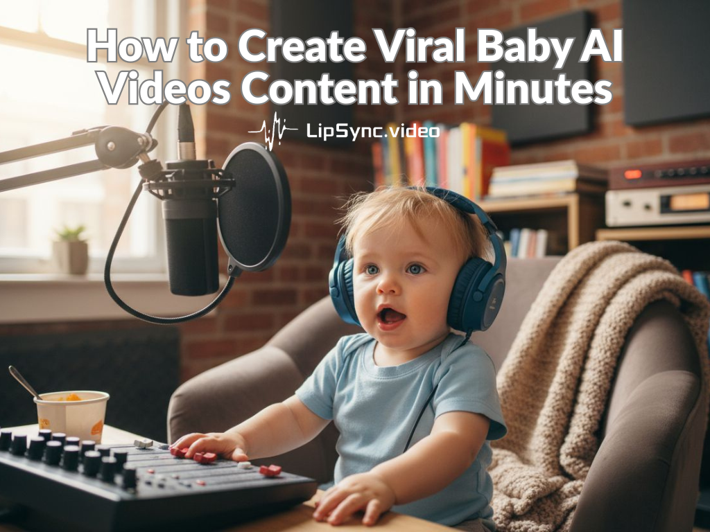 Cute baby podcast host for baby AI videos