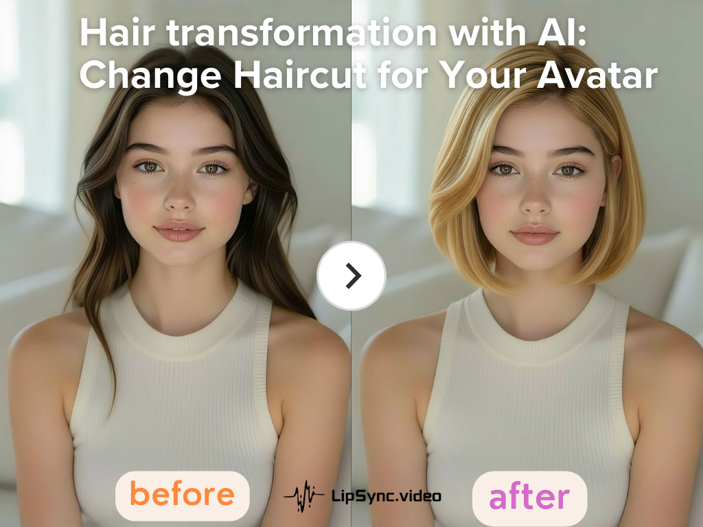 A woman shows a hair transformation before and after using AI.