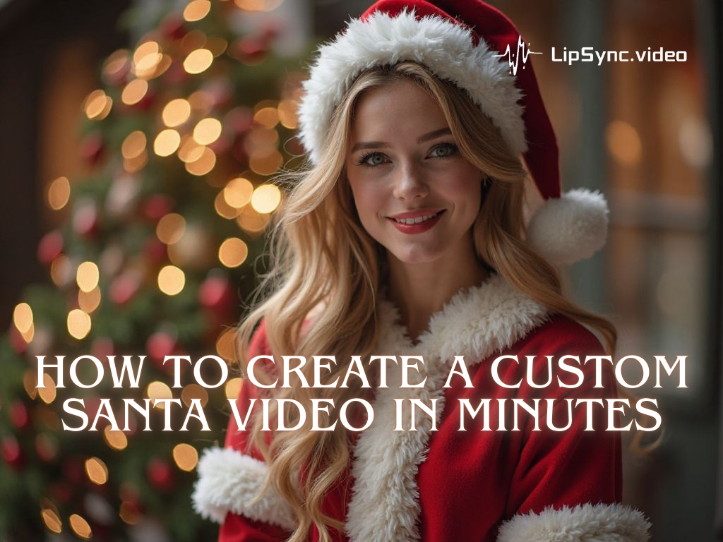 A girl is making a custom Santa video