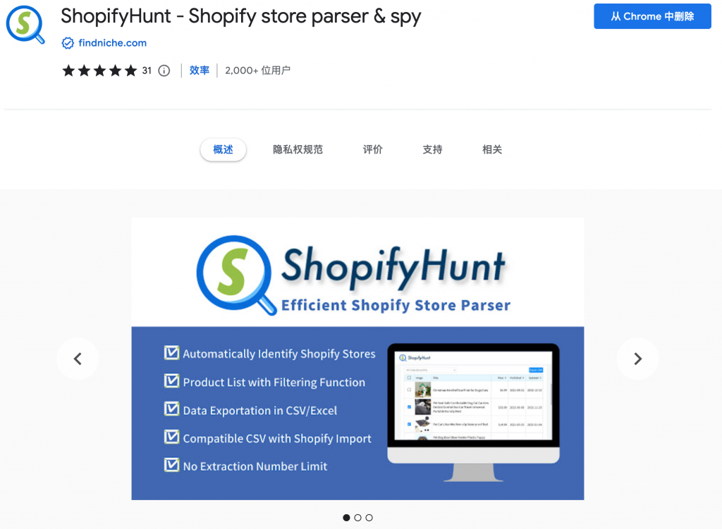 ShopifyHunt商店页