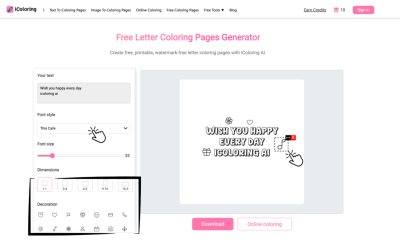 Letter Coloring Pages Generator