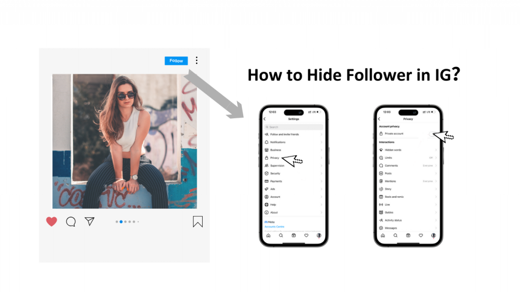 Step of hide follower in IG 