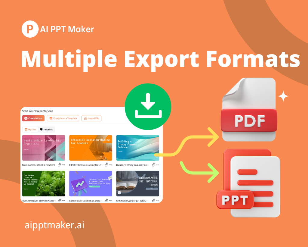 Multiple Export Formats - AI PPT Maker