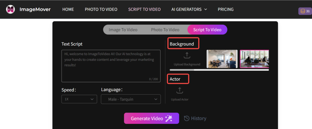 Script to Video：Custom backgrounds and actors1
