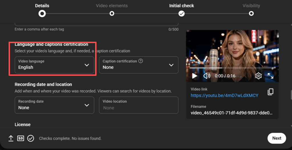 Set Original Language